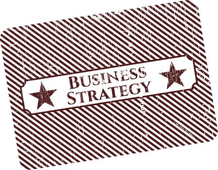 Business Strategy rubber stamp with grunge texture