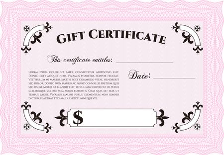 Modern gift certificate. With quality background. Customizable, Easy to edit and change colors.Complex design. 