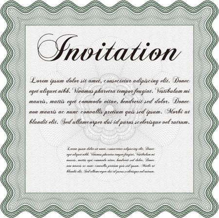 Invitation. With linear background. Detailed.Cordial design. 
