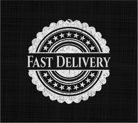 Fast Delivery chalkboard emblem on black board