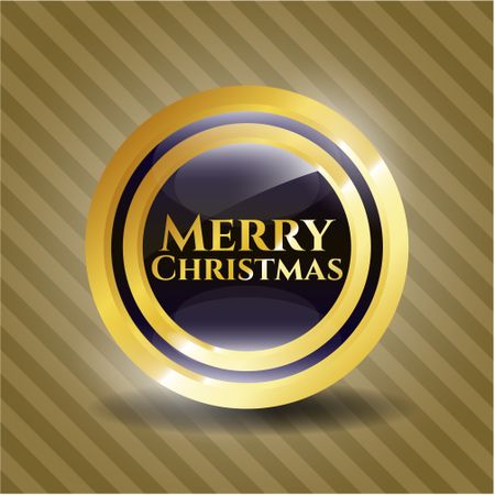 Merry Christmas gold shiny emblem