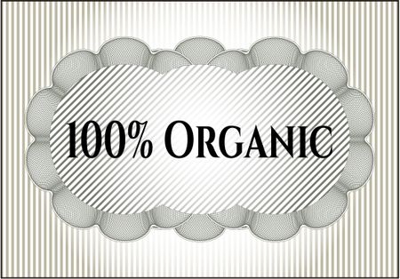 100% Organic vintage style card or poster