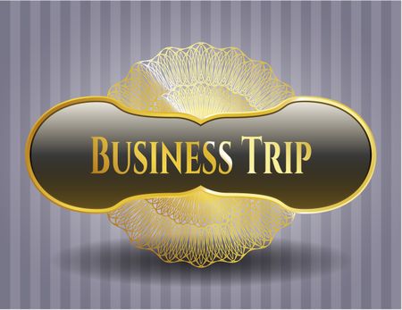 Business Trip golden emblem or badge