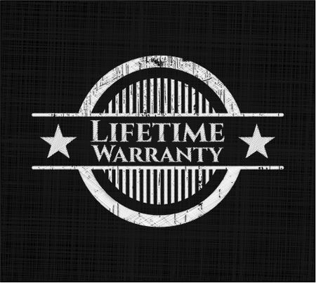 Life Time Warranty chalk emblem written on a blackboard