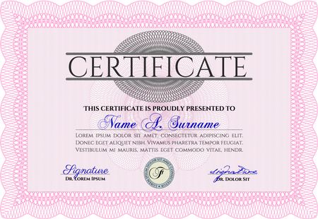 Certificate of achievement. With complex background. Detailed.Retro design. 