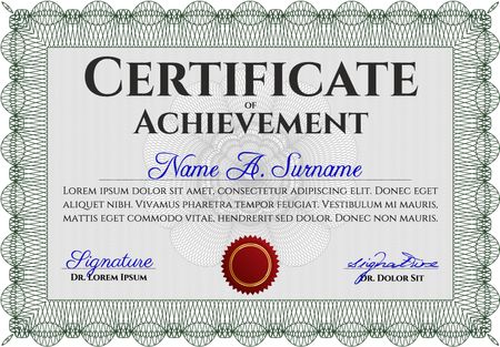 Certificate of achievement. Retro design. Easy to print. Vector certificate template.