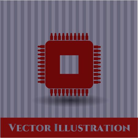 Microchip, microprocessor vector icon