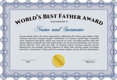 World's Best Father Award. Complex background. Customizable, Easy to edit and change colors.Complex design. 