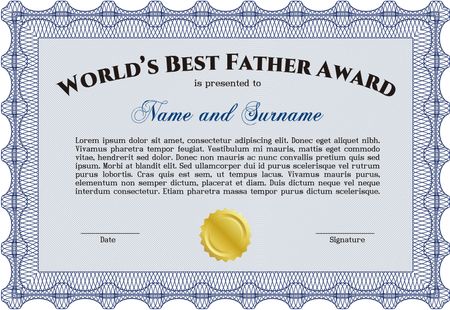 World's Best Father Award. Complex background. Customizable, Easy to edit and change colors.Complex design.