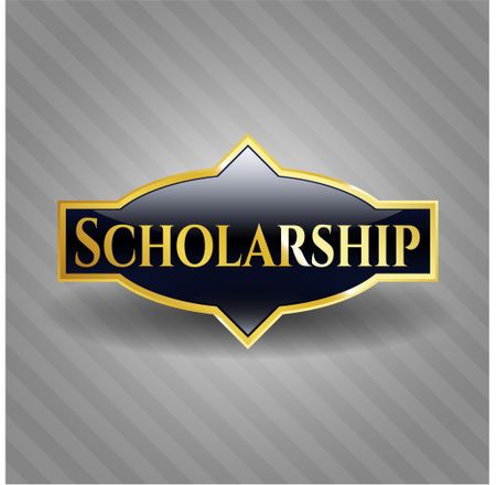 Scholarship golden emblem or badge