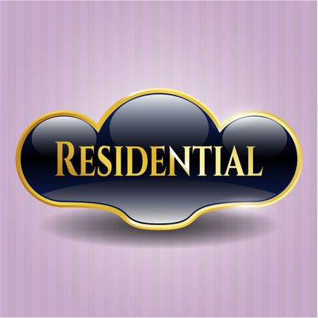 Residential gold shiny emblem