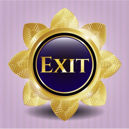 Exit gold shiny emblem