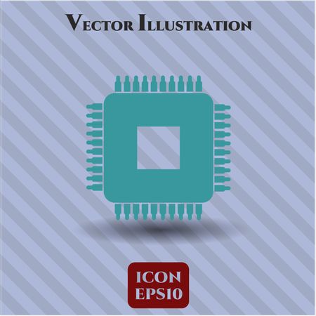 Microchip, microprocessor vector icon