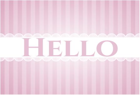 Hello retro style card, banner or poster