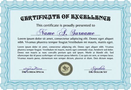 Sample Diploma. Vector pattern that is used in currency and diplomas.Good design. With background. 