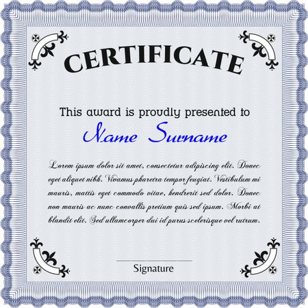 Certificate or diploma template. Retro design. With quality background. Diploma of completion.