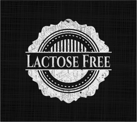 Lactose Free chalkboard emblem written on a blackboard