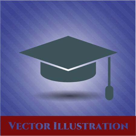 Graduation cap vector icon