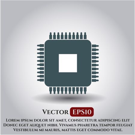 Microchip, microprocessor icon vector illustration