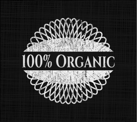100% Organic written with chalkboard texture