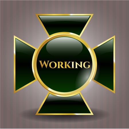 Working gold badge or emblem