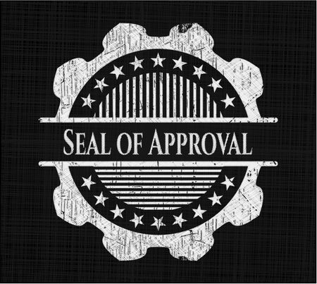 Seal of Approval written with chalkboard texture
