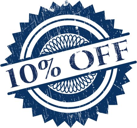 10% Off rubber seal with grunge texture