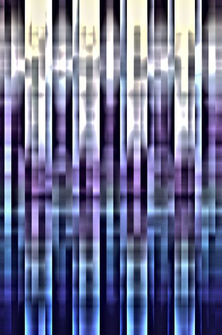 Geometric abstract of parallel vertical stripes with motion blur, like futuristic cobalt towers with surreal symmetry