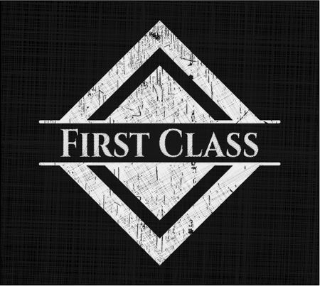 First Class written with chalkboard texture
