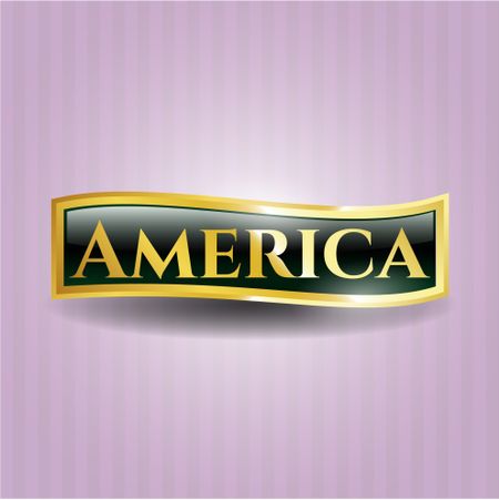 America gold shiny badge
