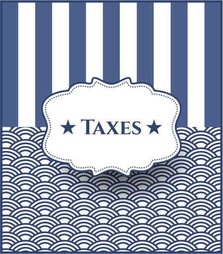 Taxes vintage style card or poster