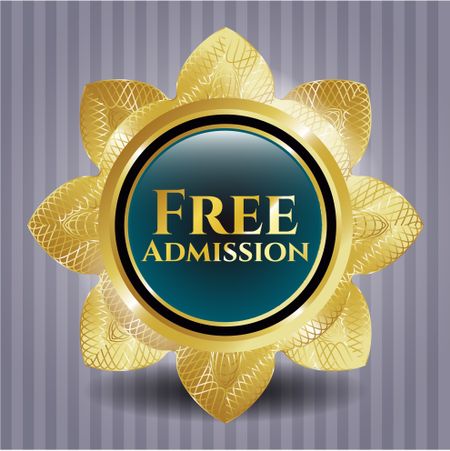 Free Admission golden emblem