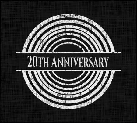 20th Anniversary with chalkboard texture