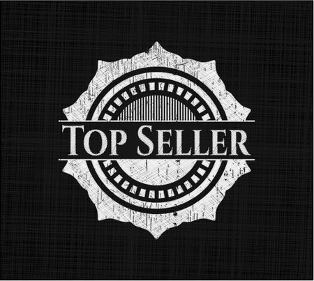 Top Seller chalkboard emblem written on a blackboard