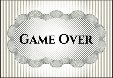 Game Over retro style card or poster