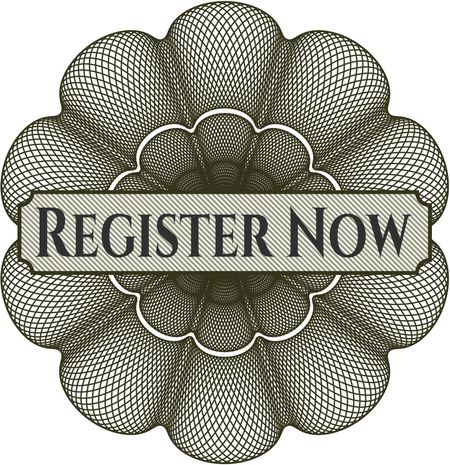 Register Now abstract rosette