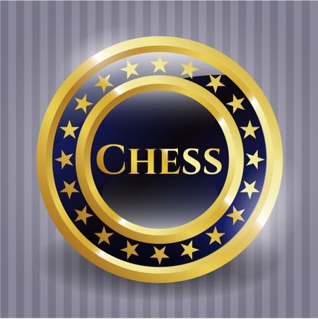 Chess gold badge or emblem
