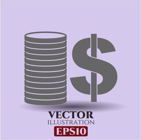 Stack of coins vector symbol