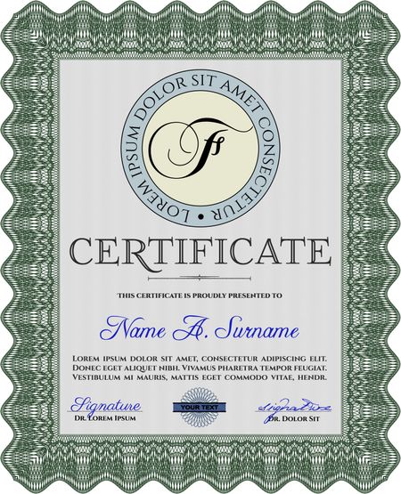 Sample Certificate. Nice design. Vector pattern that is used in currency and diplomas.With quality background. 