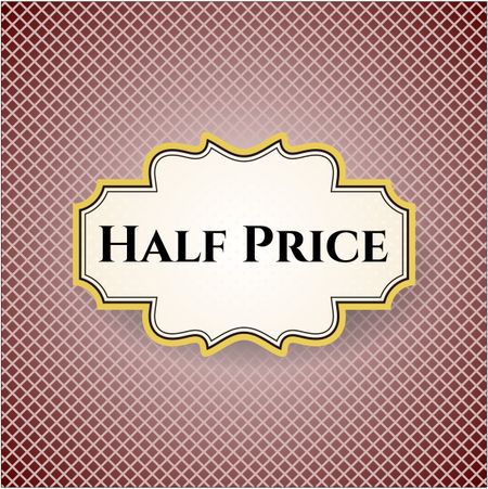 Half Price retro style card, banner or poster