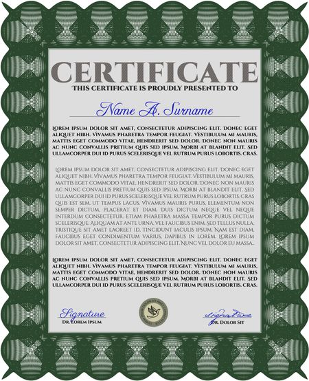 Diploma or certificate template. Superior design. Vector pattern that is used in currency and diplomas.Printer friendly. 