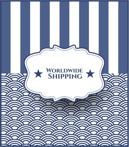 Worldwide Shipping retro style card or poster