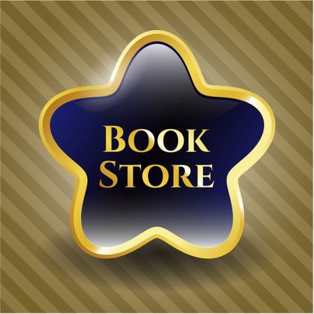 Book Store gold shiny emblem