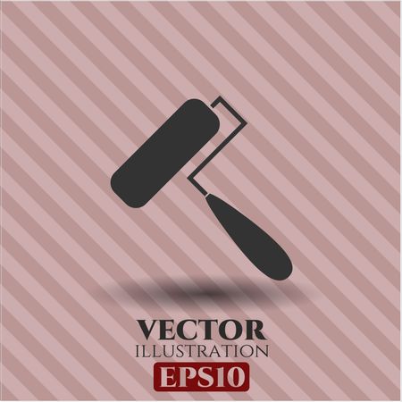 Roller brush vector icon or symbol