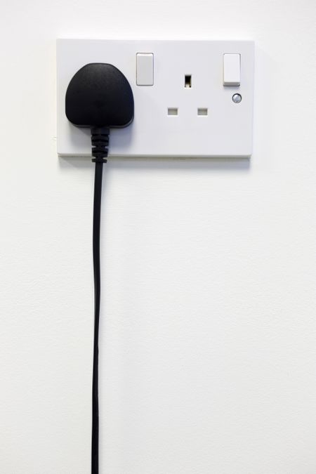 British wall double plug socket