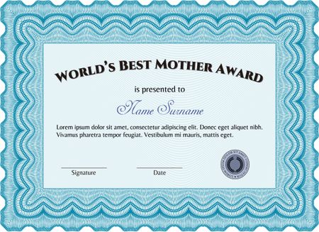 World's Best Mom Award Template. With linear background. Customizable, Easy to edit and change colors.Beauty design. 