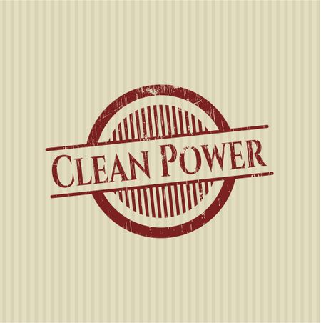 Clean Power rubber stamp with grunge texture