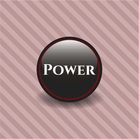 Power black emblem or badge, retro style
