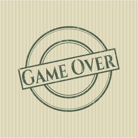 Game Over rubber seal with grunge texture