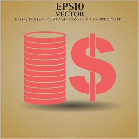 Stack of coins vector icon